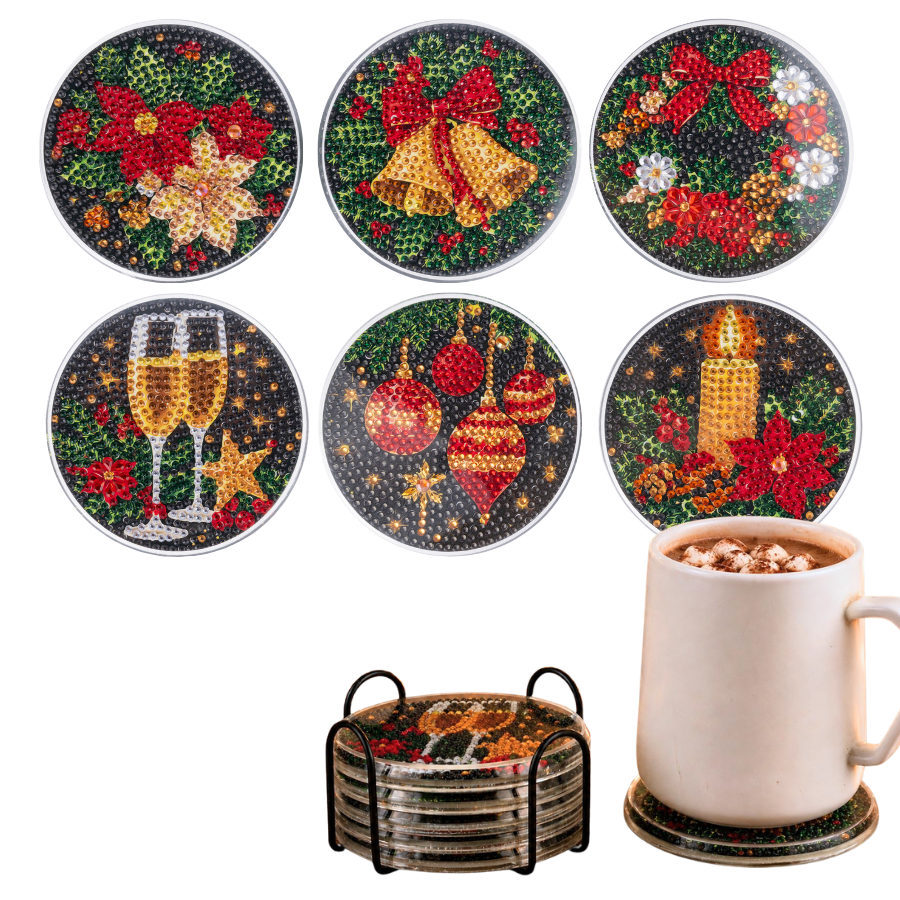 Traditional Christmas Crystal Art Coasters Kit
