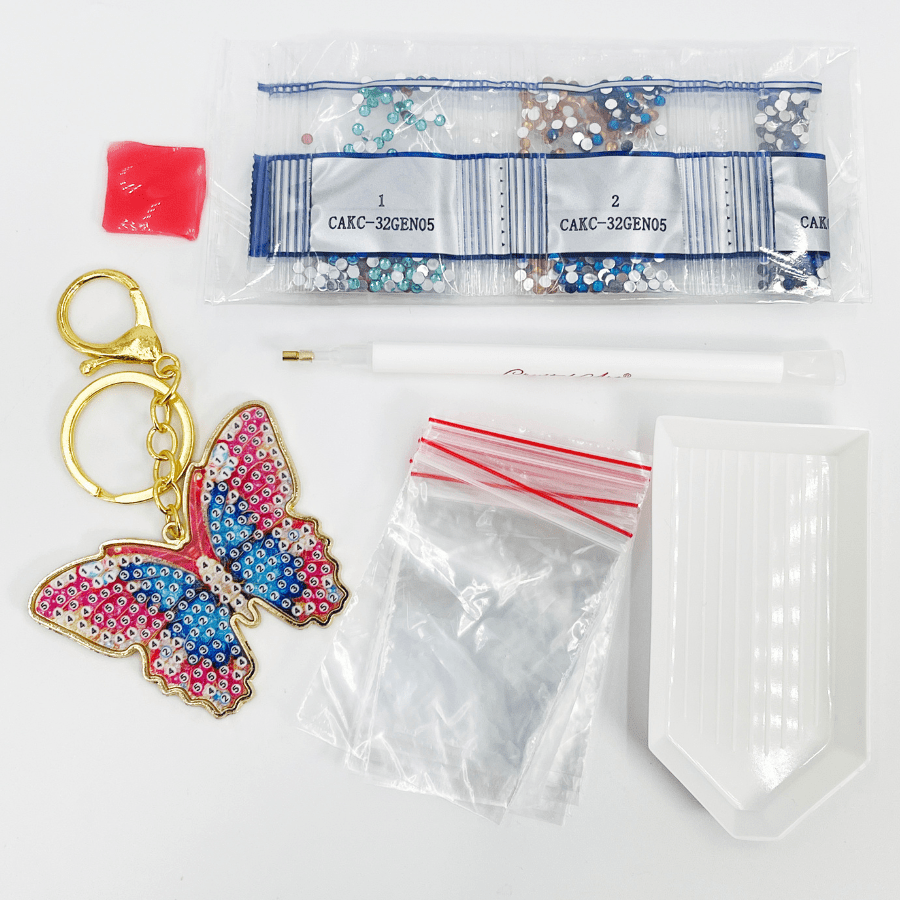 Bianca Butterfly Crystal Art Metal Keyring Kit