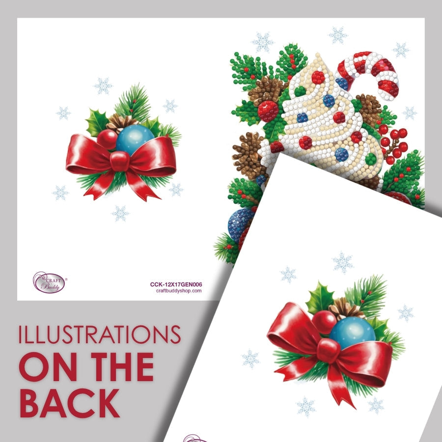 Christmas Cupcake Crystal Art Card Kit 12x17cm