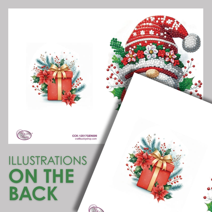 Holiday Gnome Crystal Art Card Kit 12x17cm