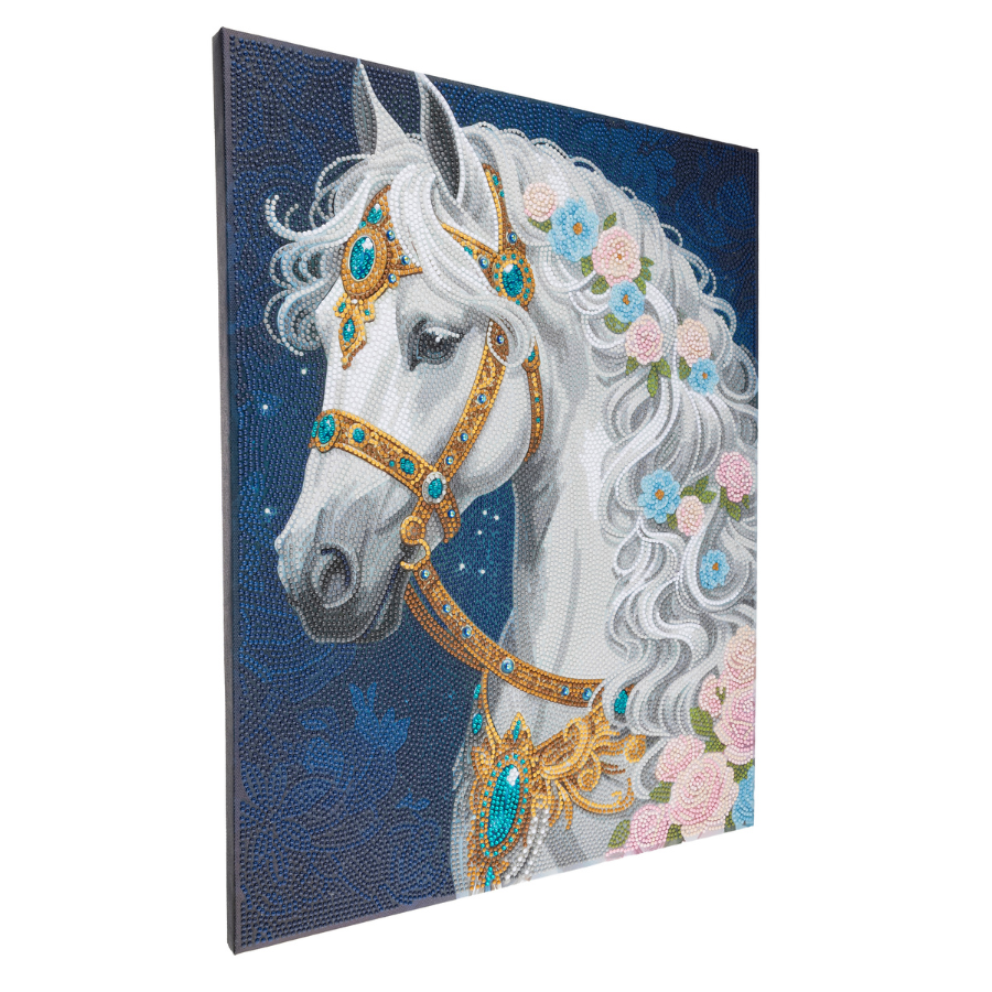 White Horse Crystal Art Canvas Kit 40x50cm