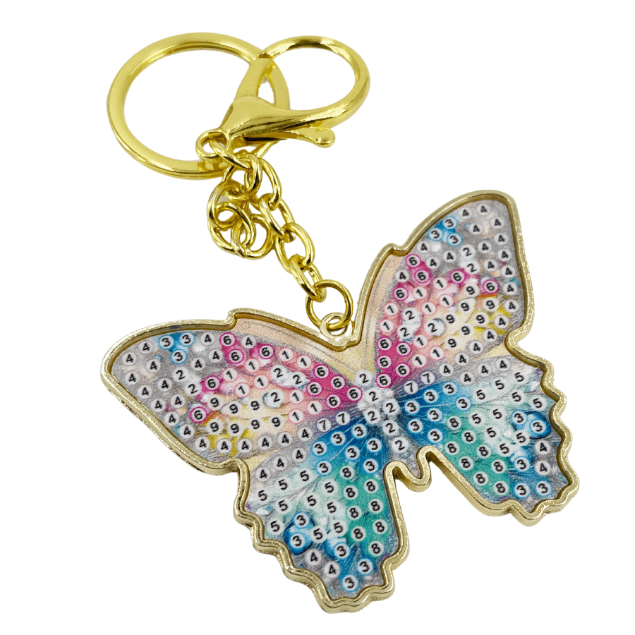 Bella Butterfly Crystal Art Metal Keyring Kit