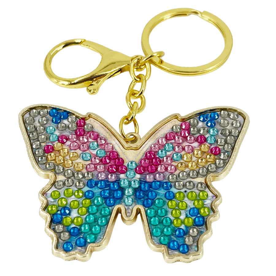 Bella Butterfly Crystal Art Metal Keyring Kit