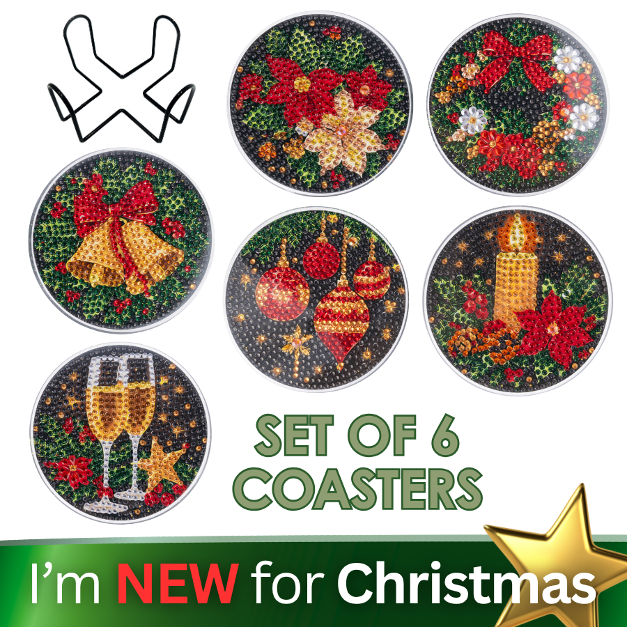 Traditional Christmas Crystal Art Coasters Kit
