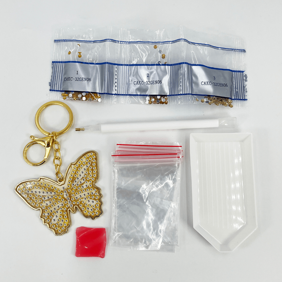 Bonnie Butterfly Crystal Art Metal Keyring Kit