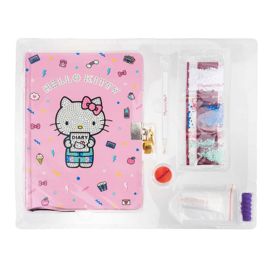 90's Nostalgia Crystal Art Secret Diary Hello Kitty & Friends