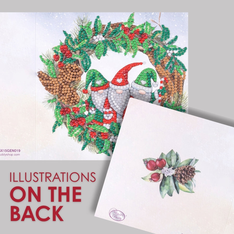 A Gonky Wreath Crystal Art Card Kit 15x15cm