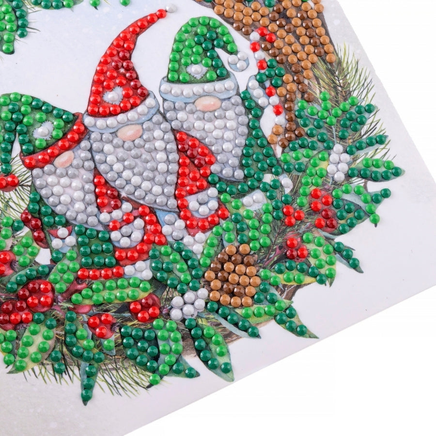 A Gonky Wreath Crystal Art Card Kit 15x15cm