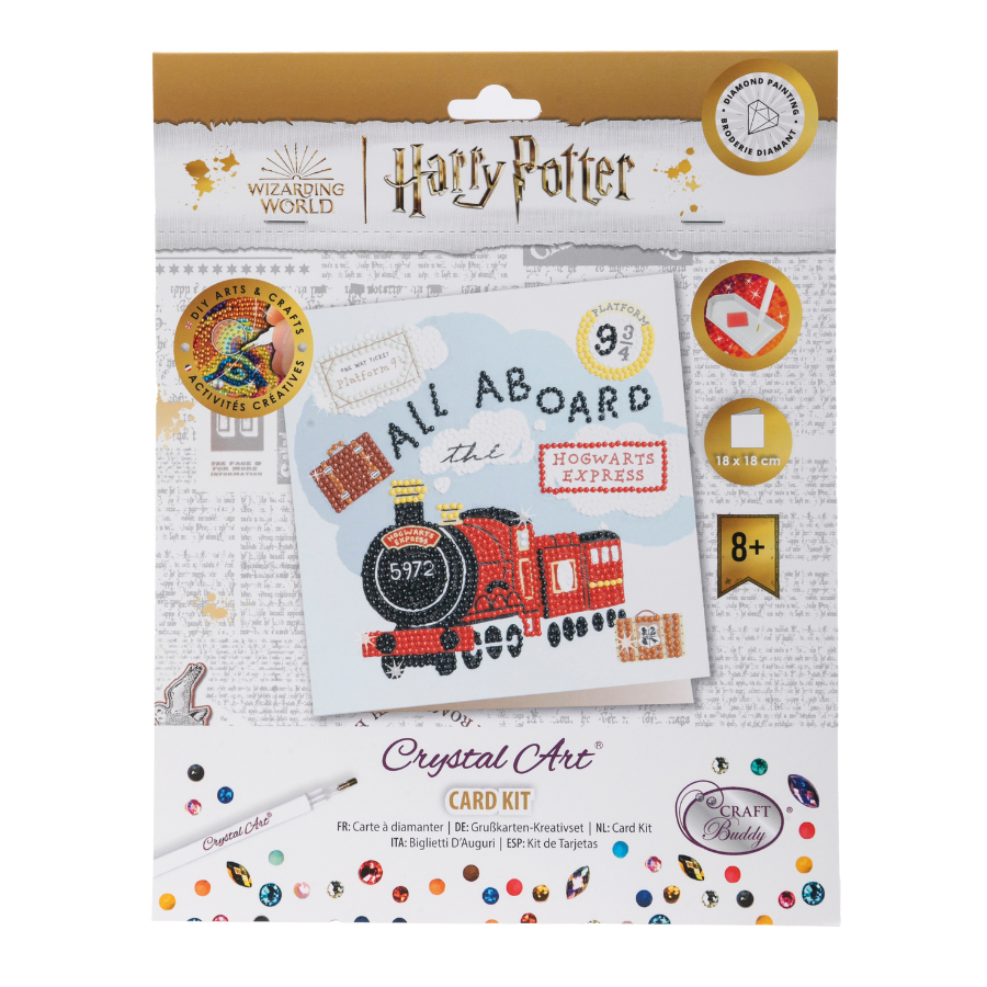 "All Aboard The Hogwarts Express" Harry Potter Crystal Art Card Front Packaging
