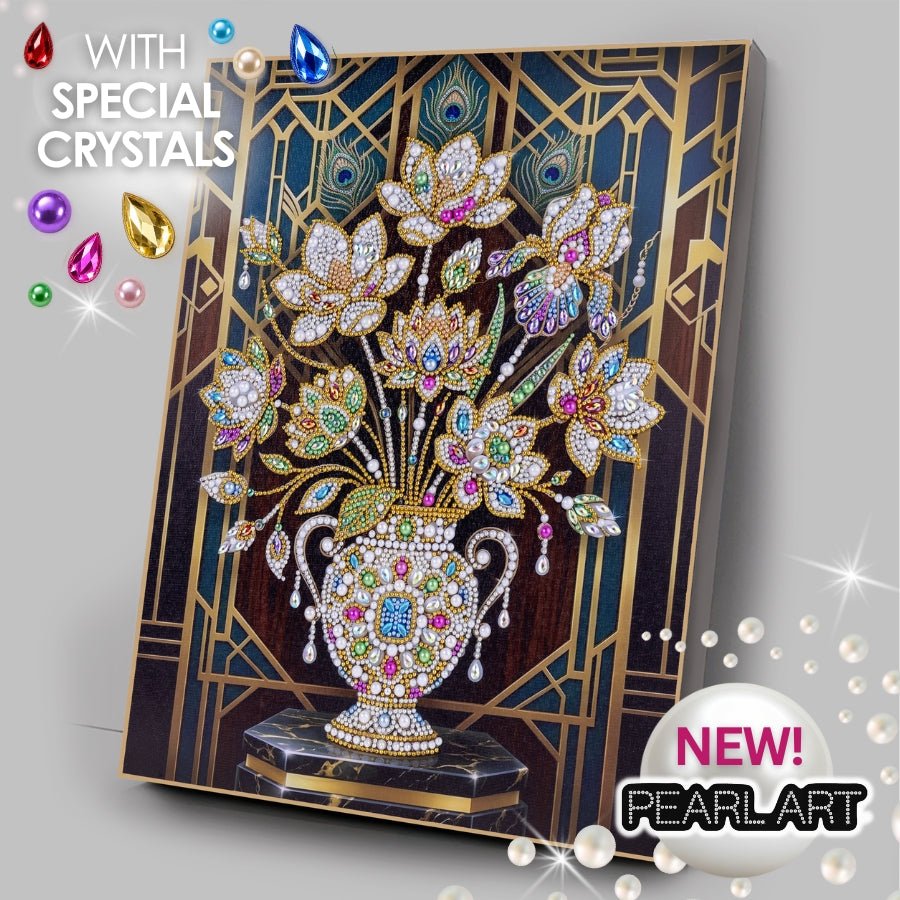 Art Deco Blooms Pearl Art Canvas Kit 40x50cm