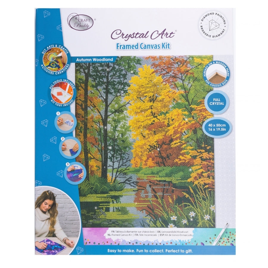 Autumn Woodland Crystal Art Canvas Kit 40x50cm