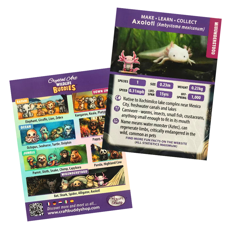 Axolotl Crystal Art Wildlife Buddies