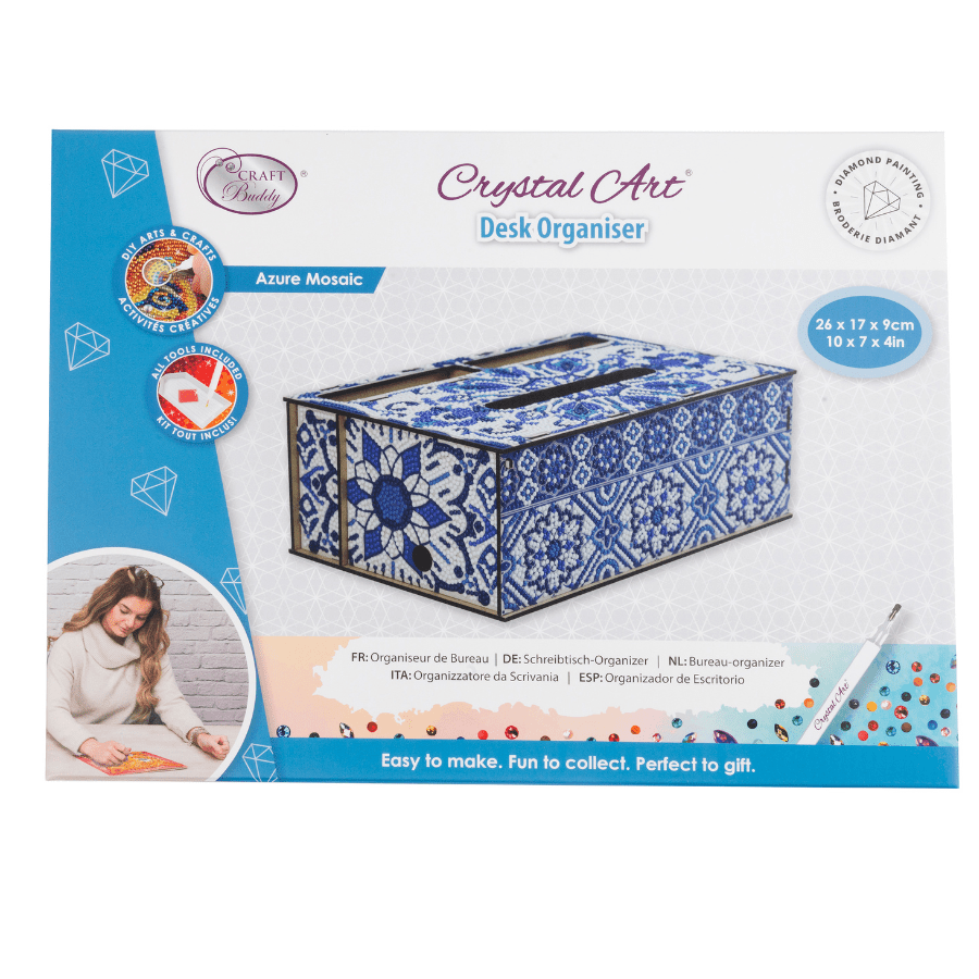 Azure Mosaic Crystal Art Desk Organiser Kit