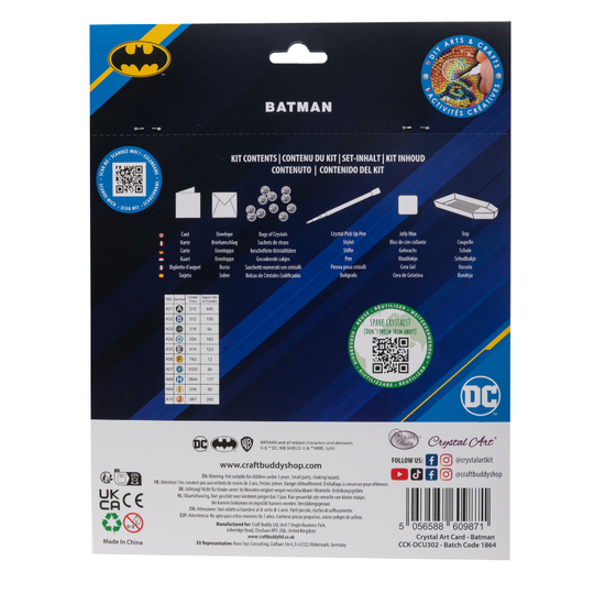 "Batman" DC Comics Crystal Art Card Back Packaging
