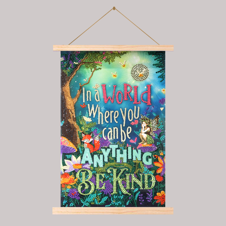 Be Kind Mini Crystal Art Scroll Kit 20x30 7