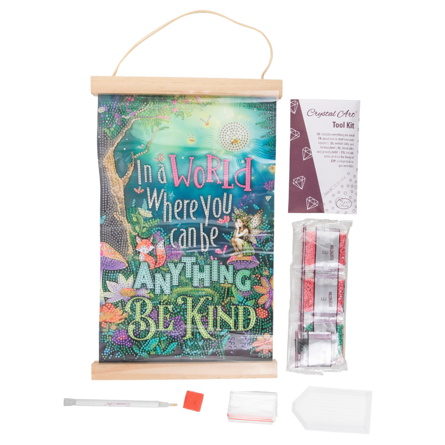 Be Kind Mini Crystal Art Scroll Kit 20x30 8
