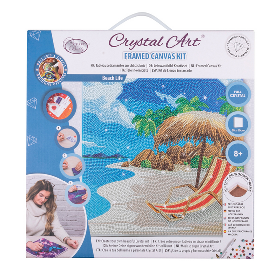 “Beach Life” Crystal Art Kit 30x30cm Front Packaging