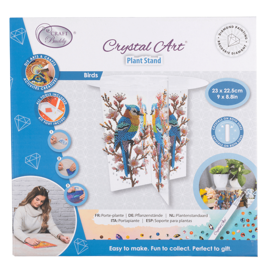 Birds Crystal Art Acrylic Plant Stand Kit