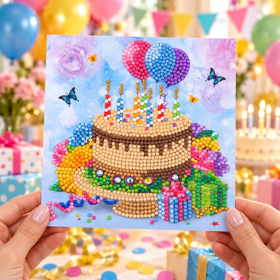 Birthday Delight Crystal Art Card Kit 15x15cm