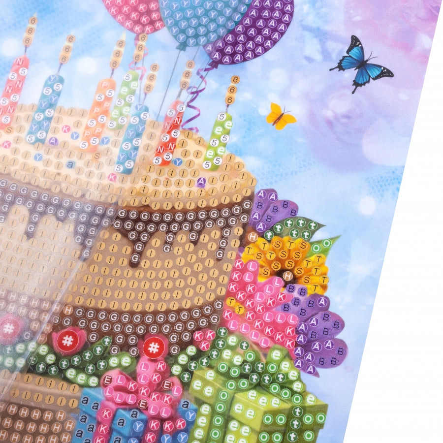 Birthday Delight Crystal Art Card Kit 15x15cm