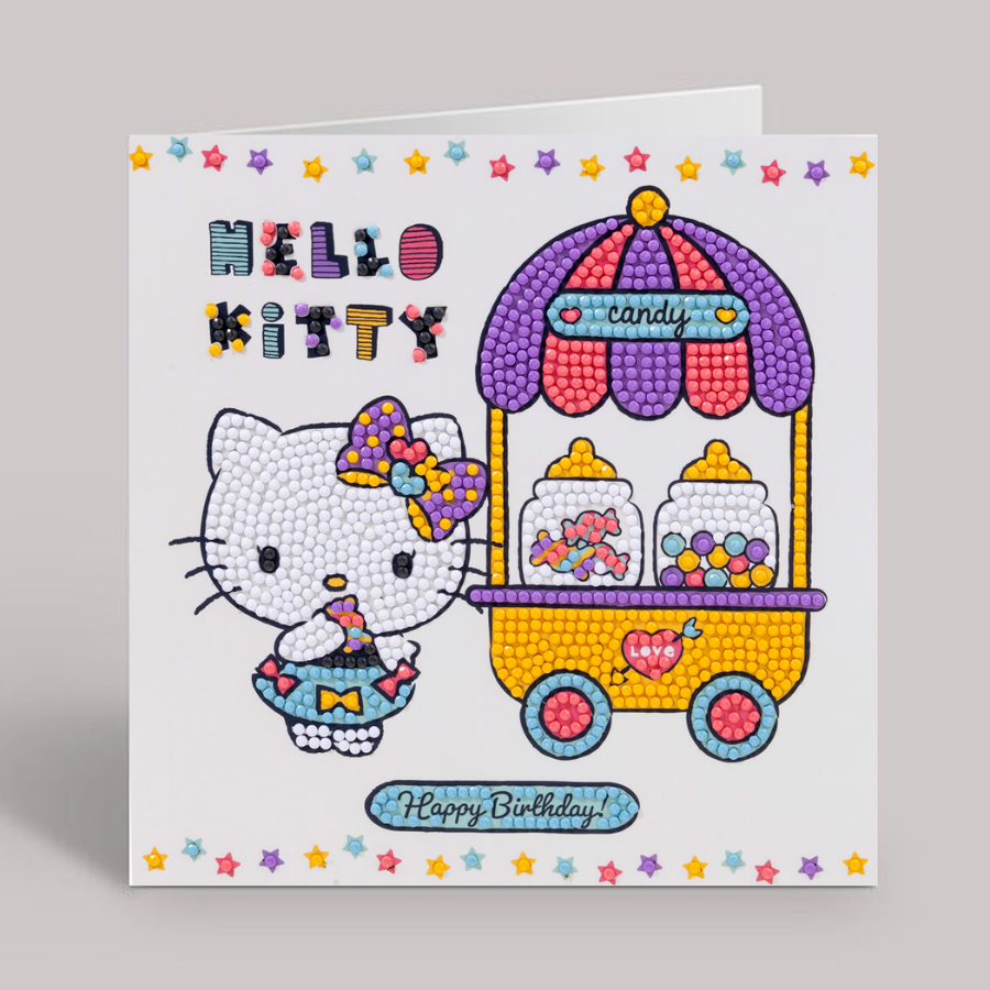 Birthday Treats Crystal Art Card 18x18cm Hello Kitty & Friends