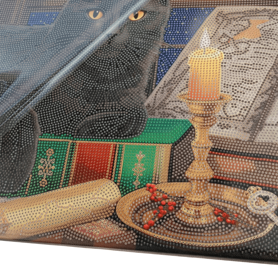 Black Cat Crystal Art Canvas Kit 50x40cm