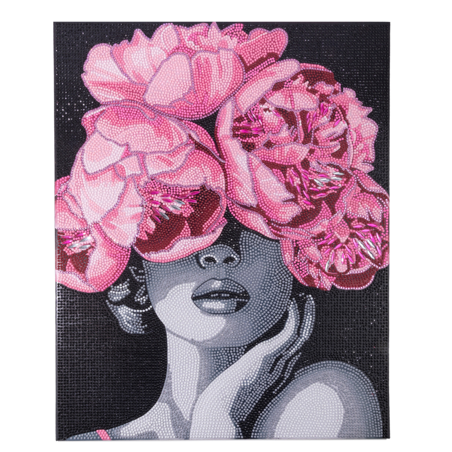Black & White Portrait Crystal Art Canvas Kit 40x50cm