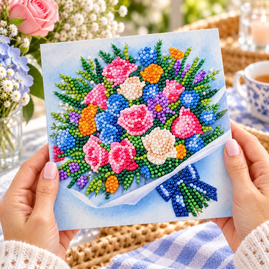 Blooming Bouquet Crystal Art Card Kit 15x15cm