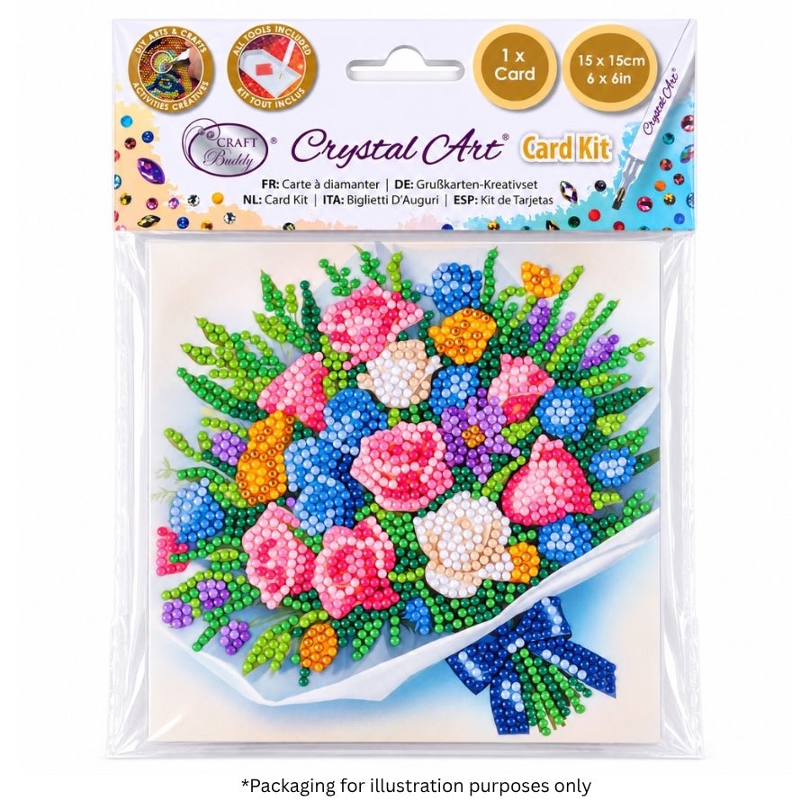 Blooming Bouquet Crystal Art Card Kit 15x15cm