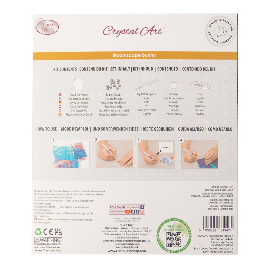 Bloomscape Bunny Crystal Art Wooden Decoration Kit