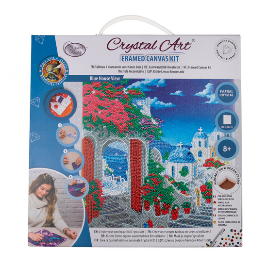"Blue House View" Crystal Art Kit 30x30cm Front Packaging