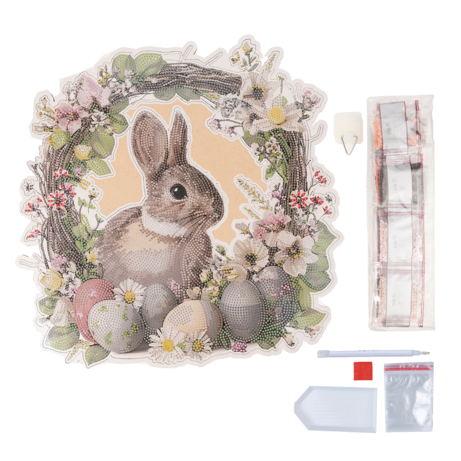 Boho Bunny Crystal Art Wreath Kit