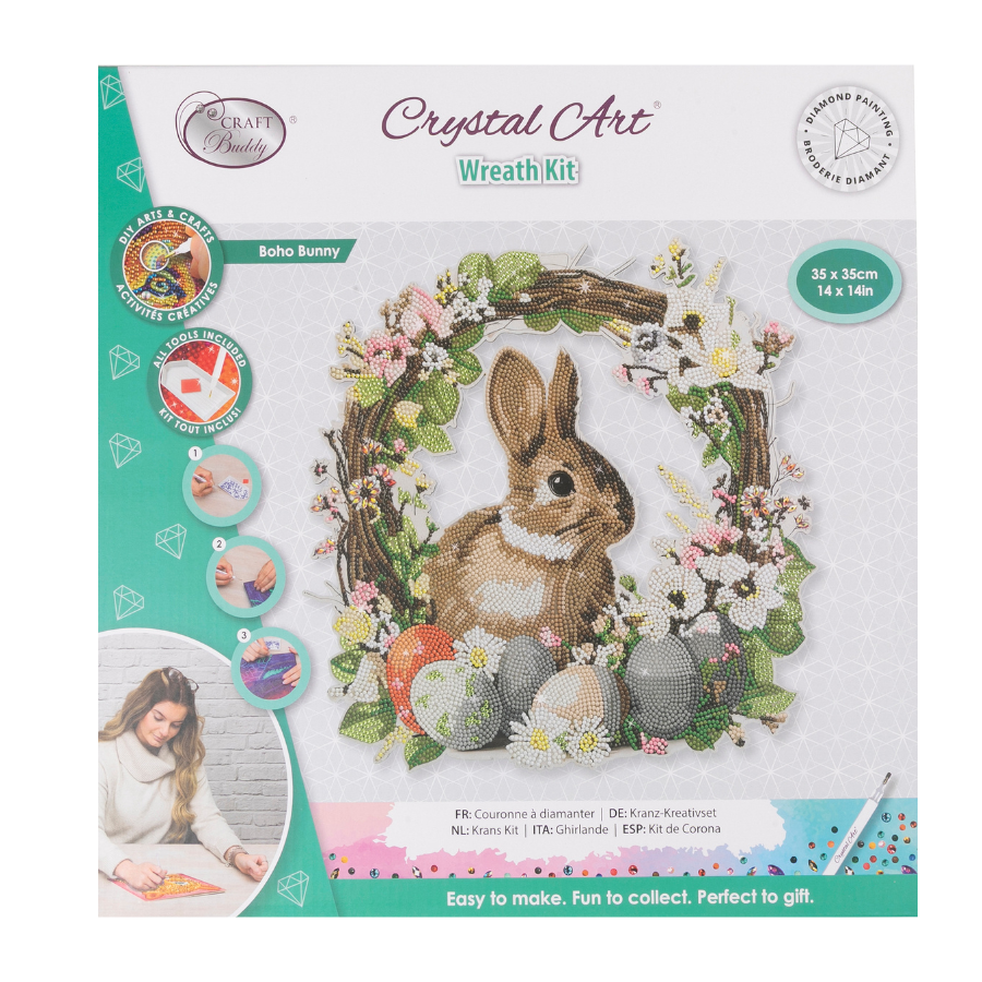 Boho Bunny Crystal Art Wreath Kit