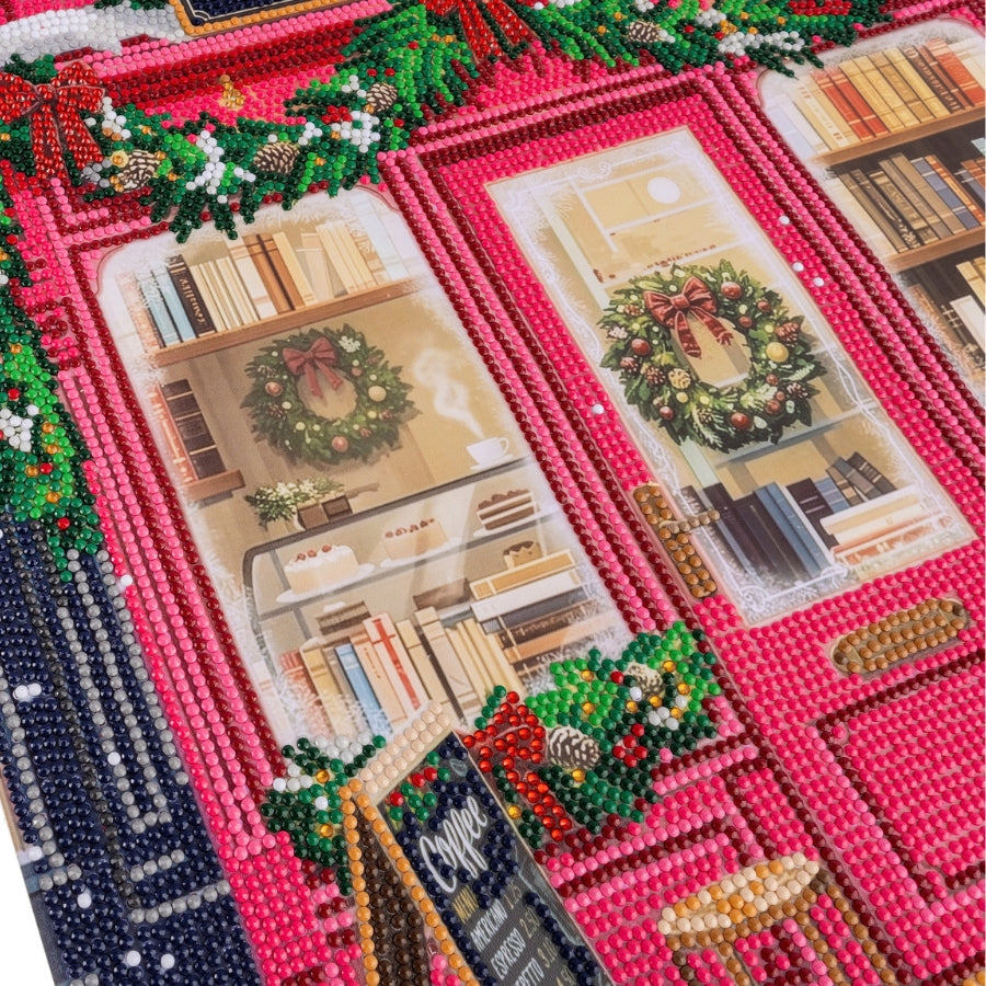 Books, Coffee & Cake Crystal Art Scroll Kit 40x50cm