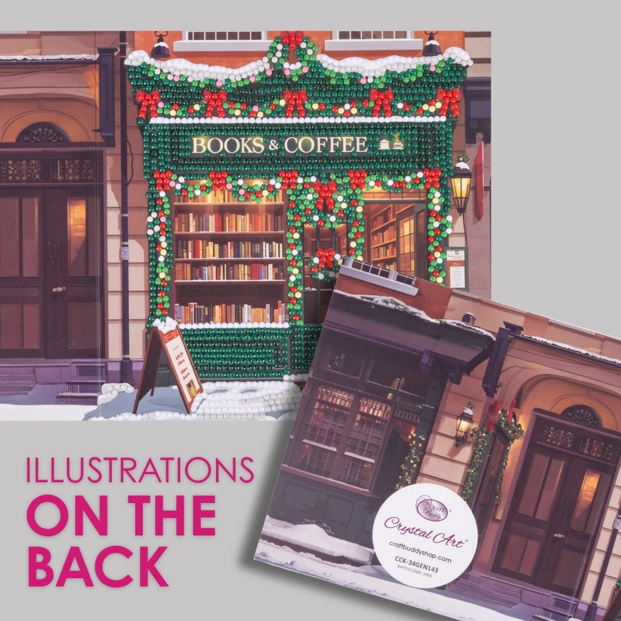 Books & Coffee Crystal Art Card Kit 18x18cm