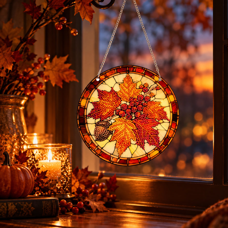 Autumn Crystal Art Hanging Decoration Kit Set of 2