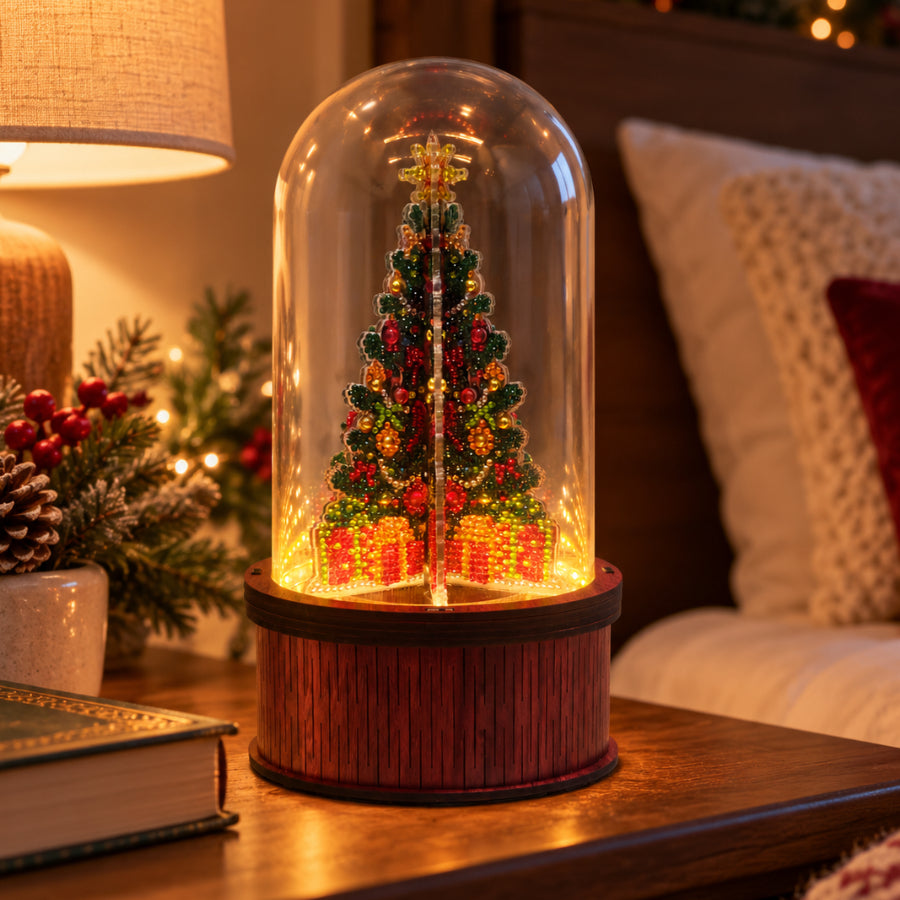 Winter Tree Glow Crystal Art 3D Buildable Scene Kit LED Light Up