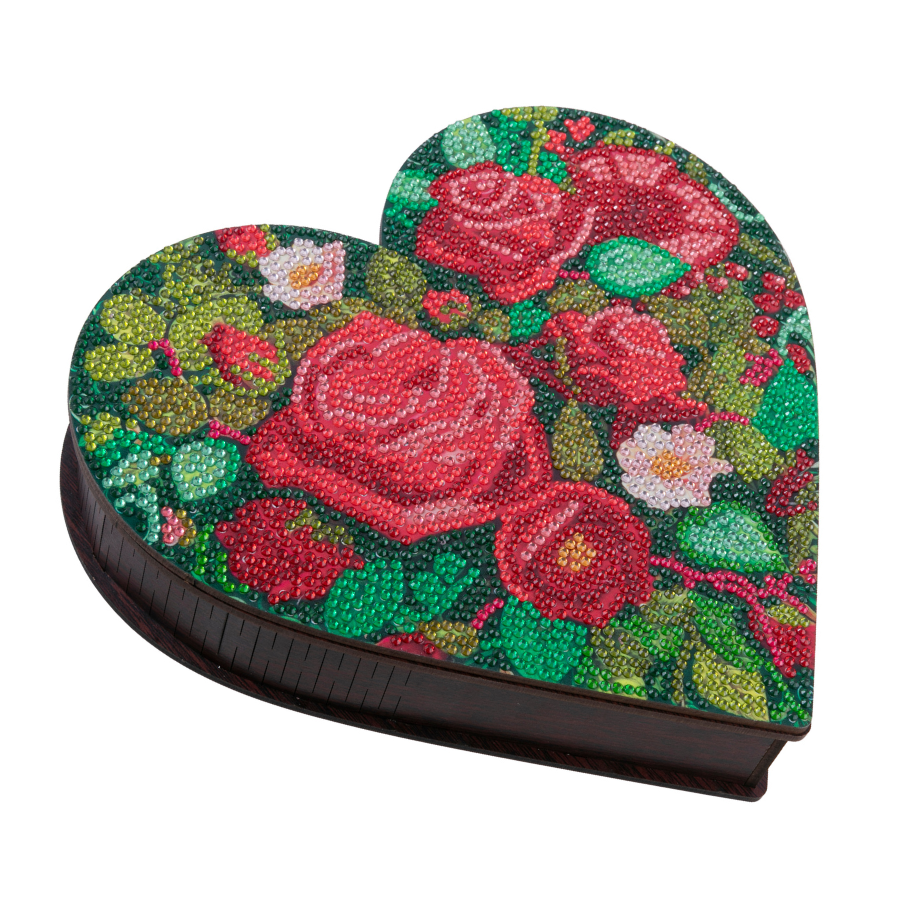 CA-MDF-071 Heart Rose Crystal Wooden Shaped Box 4