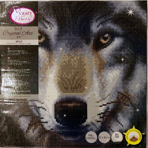 Wolf Crystal Art Canvas Kit 30x30cm
