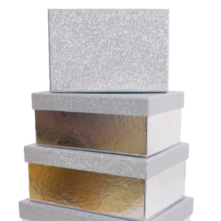 Craft Buddy Silver Nesting Gift Boxes Set of 5