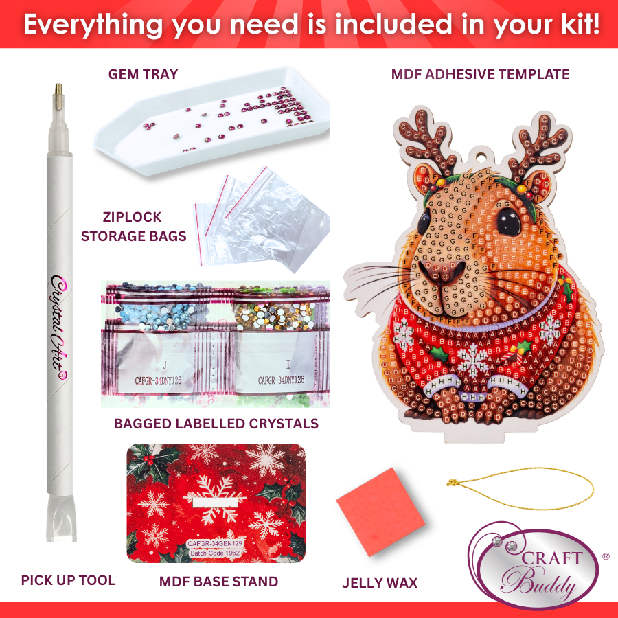 Capybara Crystal Art Festive Wildlife Buddies Kit Series 7