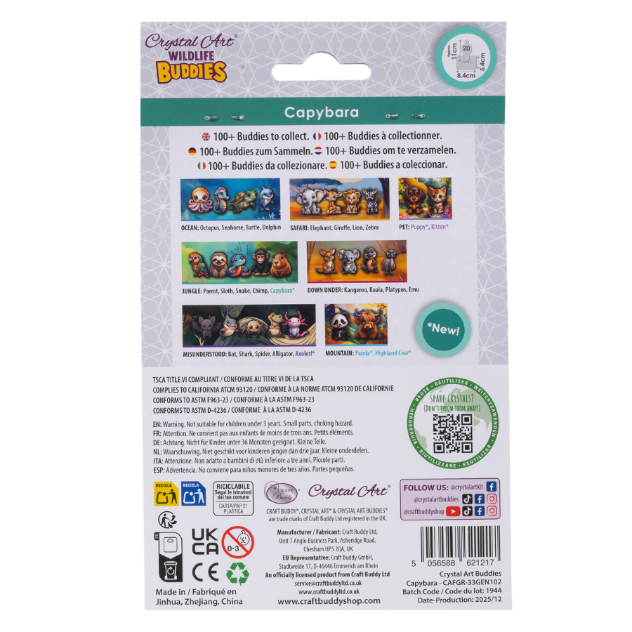 Capybara Crystal Art Wildlife Buddies