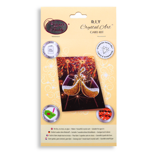 CCK-10x15B2: Champagne Celebration, 10x15cm Crystal Art Card