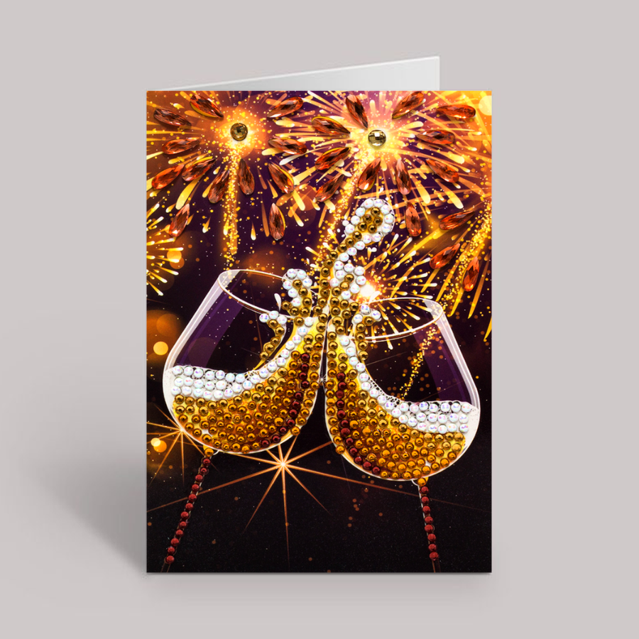 CCK-10x15B2: Champagne Celebration, 10x15cm Crystal Art Card