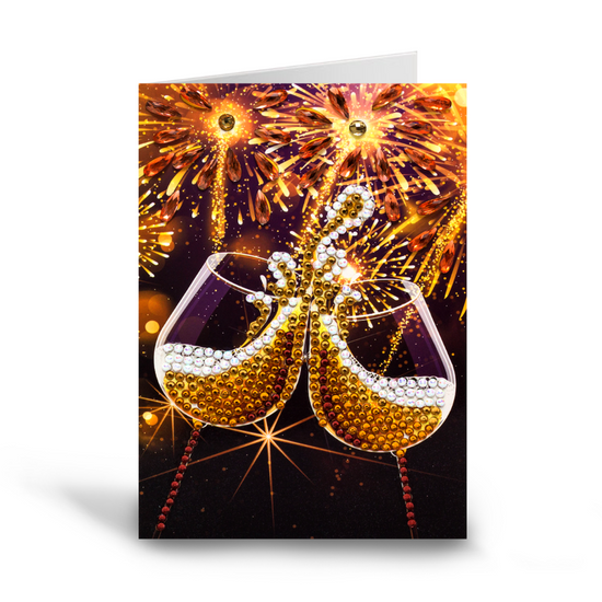 CCK-10x15B2: Champagne Celebration, 10x15cm Crystal Art Card