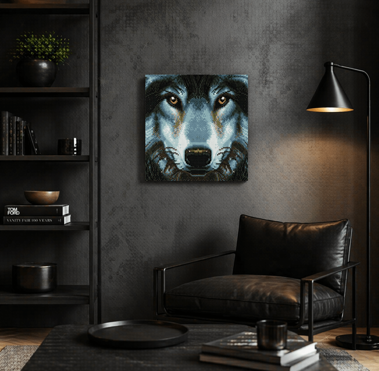 Wolf Crystal Art Canvas Kit 30x30cm