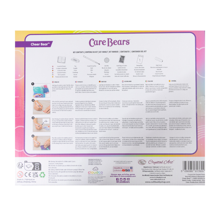 Cheer Bear Crystal Art Secret Diary Care Bears packback