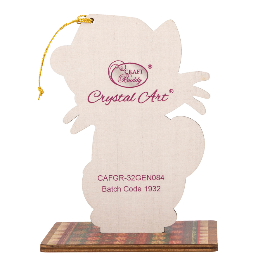 Christmas Cat Crystal Art Hanging Buddies Decoration back