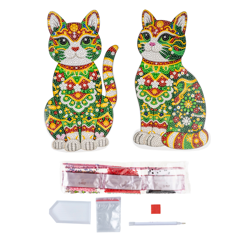 Christmas Cats Crystal Art Decoration Kit