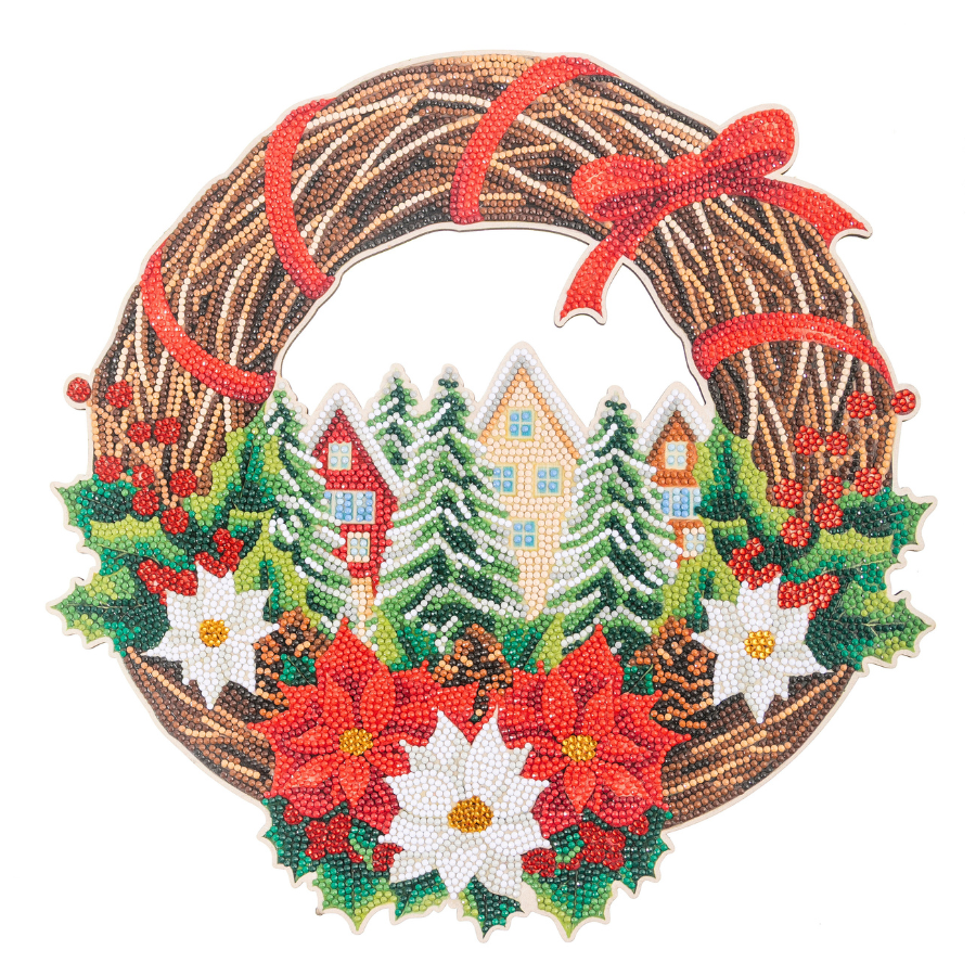Christmas Crystal Art Wreath Kit complete